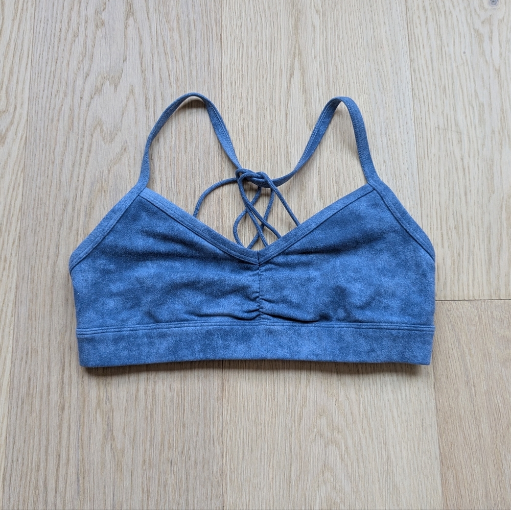 Alo Yoga Sunny Strappy Sports Bra Denim Indigo Acid